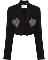 Nissa - Crystal-Embellished Blazer Cropped - Lyst
