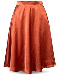 Stovaria - Vegan Peel Silk Knee Length A Line Skirt - Lyst