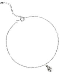 Lee Renee Ladybird Black Diamond Bracelet (wings Closed) – Silver - Metallic