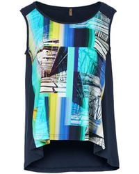 Conquista - Print Detail Stretch Jersey Sleeveless Top - Lyst