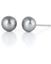 Nellou Jewellery - Pearl Button Stud Earrings Sterling - Lyst
