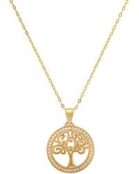Kylie Harper - Diamond Cz Tree Of Life Pendant Necklace - Lyst