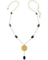 Heather Hawkins Jewelry - Hand Hammered Coin Gemstone Drop Y Necklace - Lyst