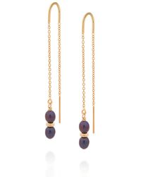 Nellou Jewellery - Ellen Peacock Pearl Fall Earrings Plated Sterling - Lyst