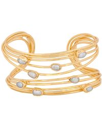 Ebru Jewelry - Cleopatra Pearl Dewdrop Gold Cuff Bracelet - Lyst
