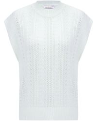 Peraluna - Sima O-Neck Openwork Knit Blouse - Lyst