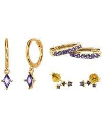 Harfi - Amethyst February Birthstone Earrings Gift Set For Her - Lyst