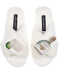 Laines London - Neutrals Classic Laines Slippers With Agave Tequila Brooches - Lyst