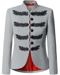 The Extreme Collection - Tailored Pearl Blazer With Embroidery Cipriani - Lyst