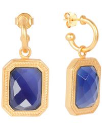 Lila Rasa - Rectangular Sapphire Crystal Hoops - Lyst