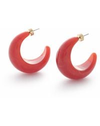 Hye Jane Jewelry - Crescent Terra Cotta Resin Hoops - Lyst