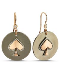 Ecce | Artisan Diamonds - 14K Solid Queen Of Spades Diamond Earrings - Lyst