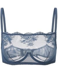Amour D'agnette - Kim High Neck Sheer Lace Underwire Bra- Jeans - Lyst