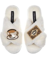 Laines London - Classic Laines Slippers With Tea & Biscuit Brooches - Lyst