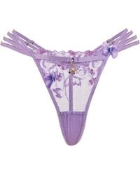 Empress Mimi - Madame X Lilac Lace G-String With Butterfly Detail - Lyst