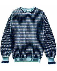 Arto. - Yeah! Cozy Wool Ruffles Stripes Oversized Pullover - Lyst