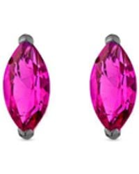 SALLY SKOUFIS - Natural Stud Earrings With Made Ruby - Lyst