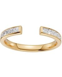 Aya Fine Jewelry - Princess Cut Lab Diamond Open Wedding Band Ring - Lyst