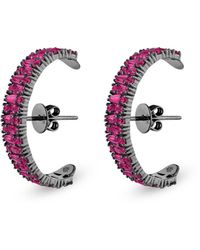 SALLY SKOUFIS - Culture Earrings With Made Rubies - Lyst