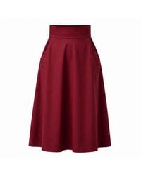 Nikka Place - Midi Flared Cotton Skirt With Pockets - Lyst