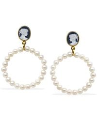 Vintouch Italy - A Perfect Circle Cameo And Pearl Earrings - Lyst