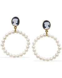 Vintouch Italy - A Perfect Circle Cameo And Pearl Earrings - Lyst