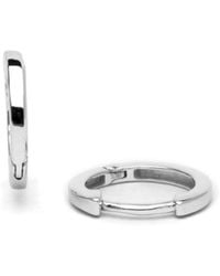 Kaizarin - Men's White Gold Hoop Huggie Single Earring - Lyst