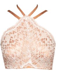 Atlantis Sun Anemone Embroidered Tulle Triangle Bralette Top
