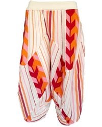 Haris Cotton - Cotton Embroidered Buggy Pants With Rib Waist Arrow - Lyst