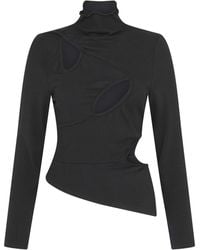 Sour Figs - Asymmetric Cutout Stretch Knit Top - Lyst
