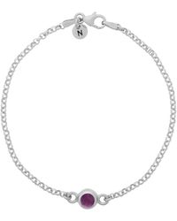 Nellou Jewellery - Amethyst Birthstone Gem Dot Bracelet Sterling - Lyst
