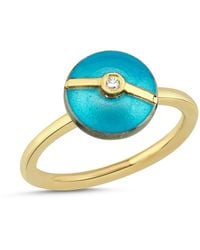 Ecce | Artisan Diamonds - Enamelled Mini Multi Diamond Buttons 14K Ring - Lyst