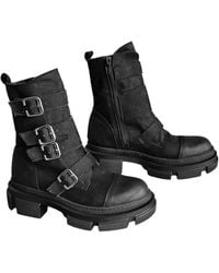 Adrenaline Fashion - Leather Boots With Multiple Buckle Straps – Handmade Chunky Sole Designer Combat Boots - Lyst