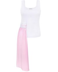 blonde gone rogue - Summer Breeze Tank Top With Veil, Upcycled Cotton, In White & Pink - Lyst
