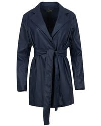 Conquista - Faux Leather Jacket With Belt - Lyst
