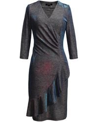 Smart and Joy - Cross-Heart Fit-And-Flare Tiered Ruffle Shiny Dress - Lyst