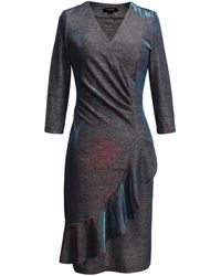 Smart and Joy - Cross-Heart Fit-And-Flare Tiered Ruffle Shiny Dress - Lyst