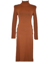 Chuks Collins - Burnt Ribbed Sweater Dress - Lyst