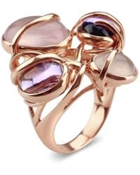 Bellus Domina - Plated Amethyst And Rose Quartz Cocktail Ring - Lyst