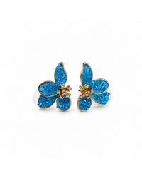 Nuvv Collection - Crystal Flower Earrings - Lyst