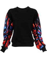 Lalipop Design - Sweatshirt With Digital Print Satin Puff Sleeves - Lyst