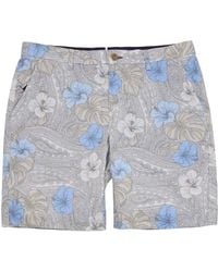 lords of harlech - Neutrals Clyde Tropical Paisley Natural Flat Front Short - Lyst
