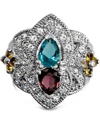 Bellus Domina - Sterling London Topaz & Amethyst Cocktail Ring - Lyst