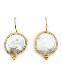 Silver & Elegant Co. - Sculptural Lunar Tides Baroque Pearl Drop Earrings, 22K-Plated Bronze - Lyst