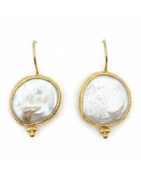 Silver & Elegant Co. - Sculptural Lunar Tides Baroque Pearl Drop Earrings, 22K-Plated Bronze - Lyst
