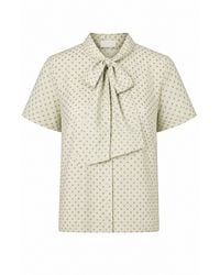 Gunda Hafner Ltd - Vanilla Polka Dot Short Sleeve Bow Shirt - Lyst