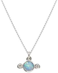 Lee Renee - Opal & Diamond Necklace – Silver - Lyst