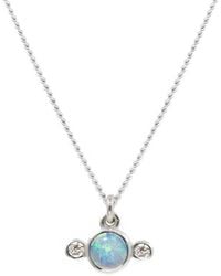 Lee Renee - Opal & Diamond Necklace – Silver - Lyst