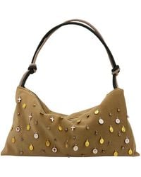 Hilo De Mar - Neutrals Velvet Bag With Charms - Lyst