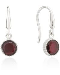 Auree - Barcelona January Garnet Birthstone Hook Earrings - Lyst